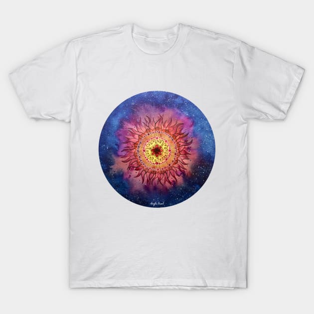 Fire Flower Galaxy T-Shirt by amyliafaizalart